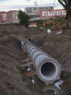 Reinforced pipes in trenches on site 03